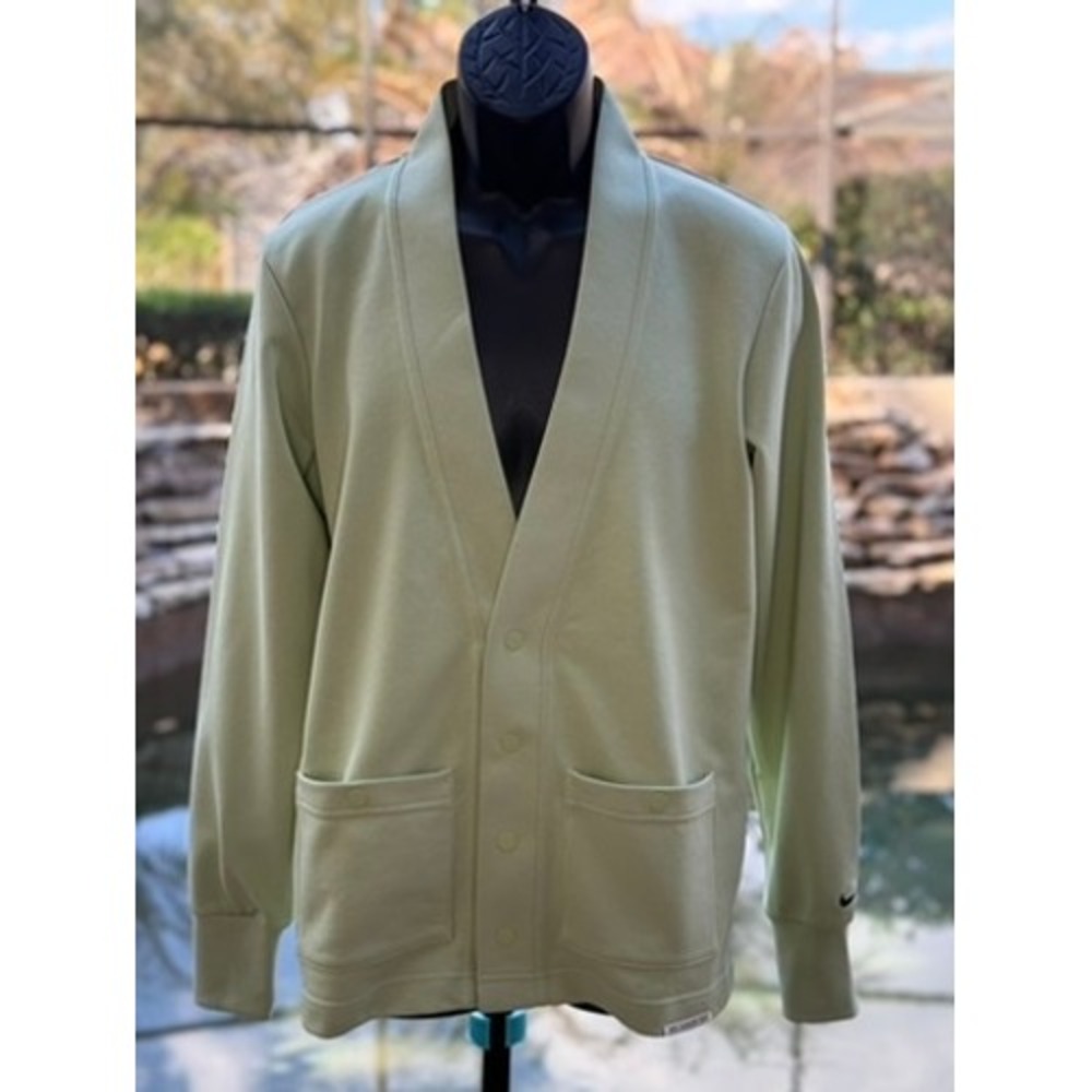 Nike Standard Issue Golf Cardigan Mens Small Oil Green Dri-FIT FB5464-343 Size S